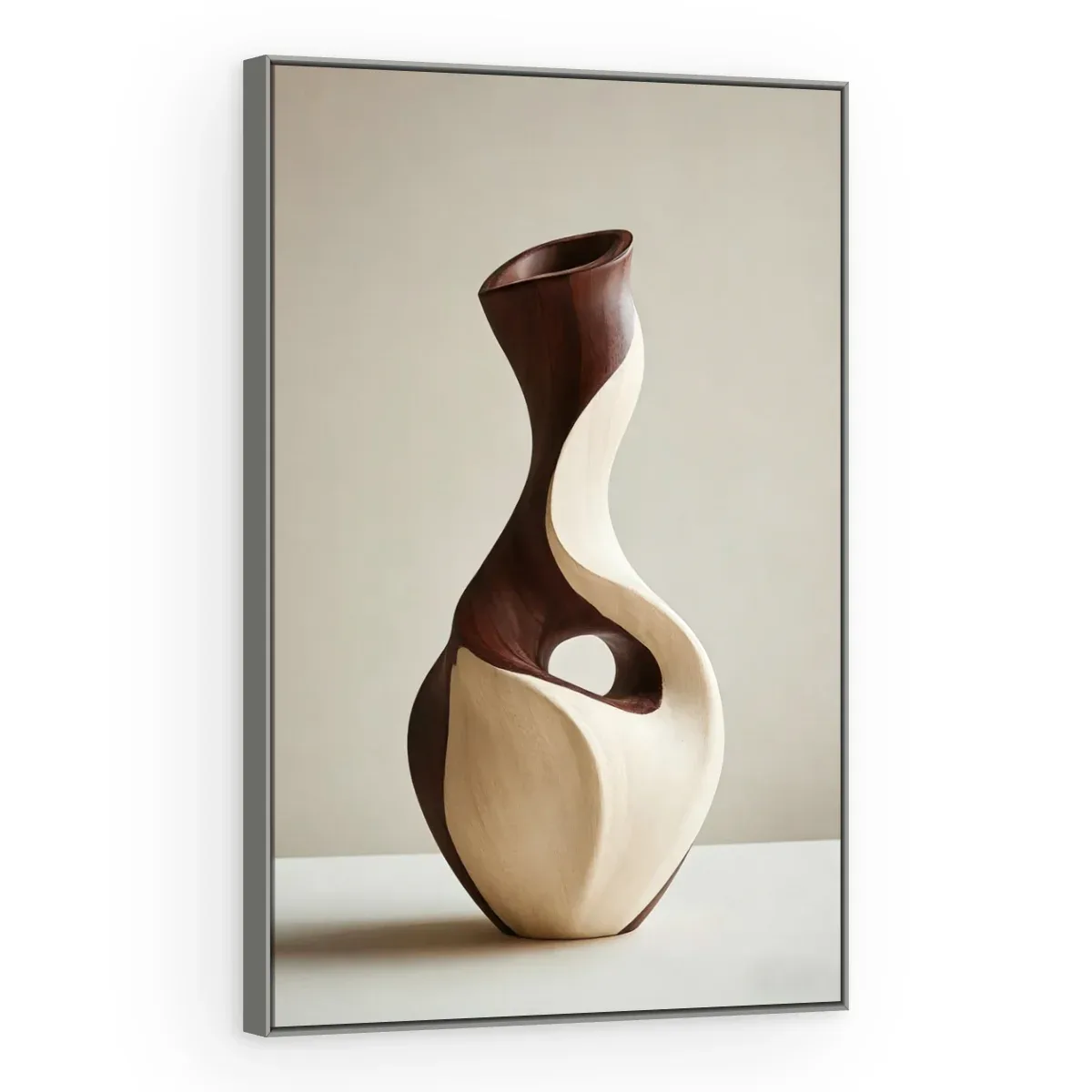 Quadro Decorativo Canvas Curva Creme - ES0038