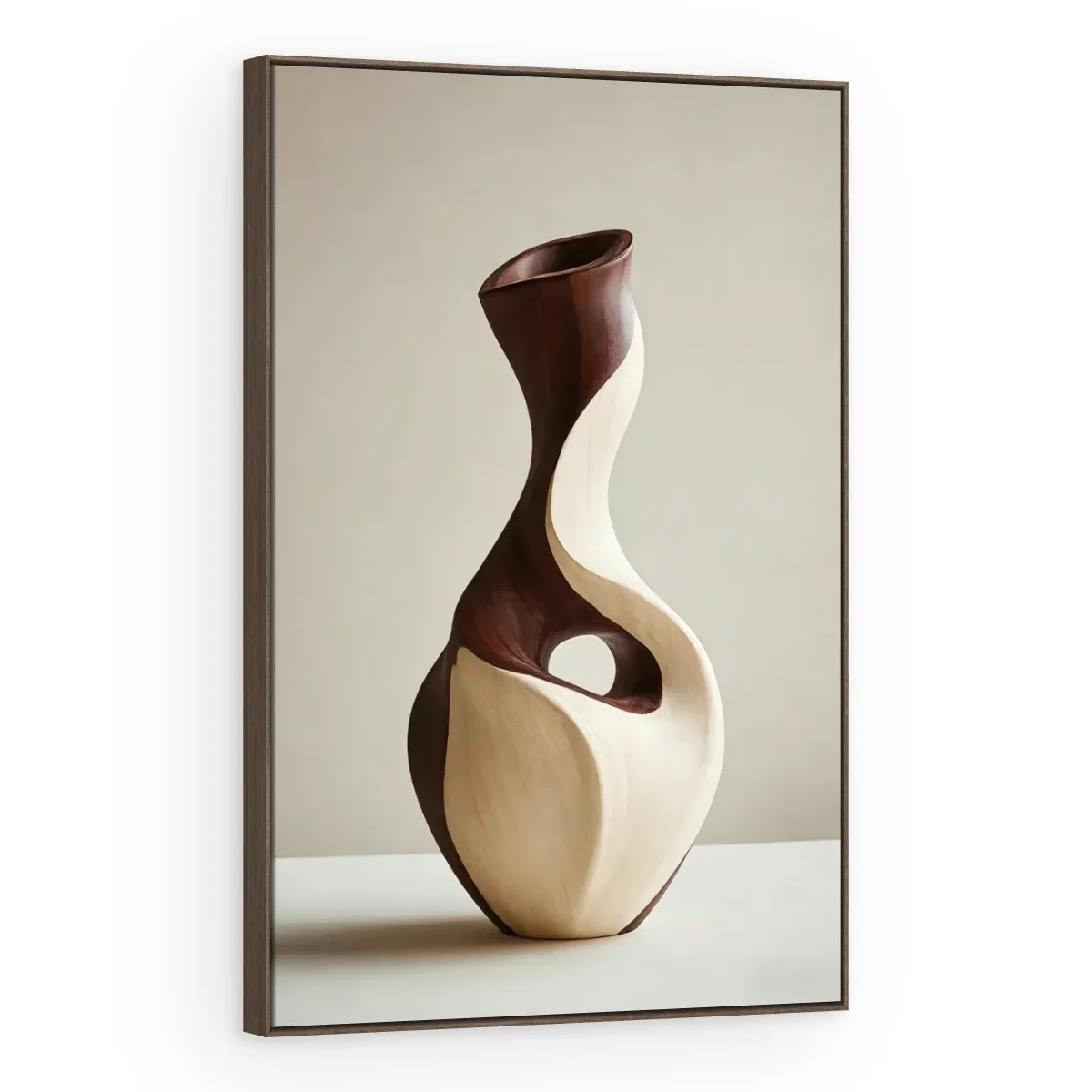 Quadro Decorativo Canvas Curva Creme - ES0038