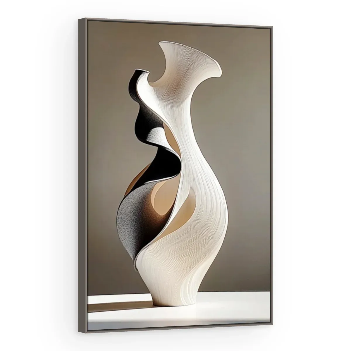Quadro Decorativo Canvas Onda Marfim - ES0039