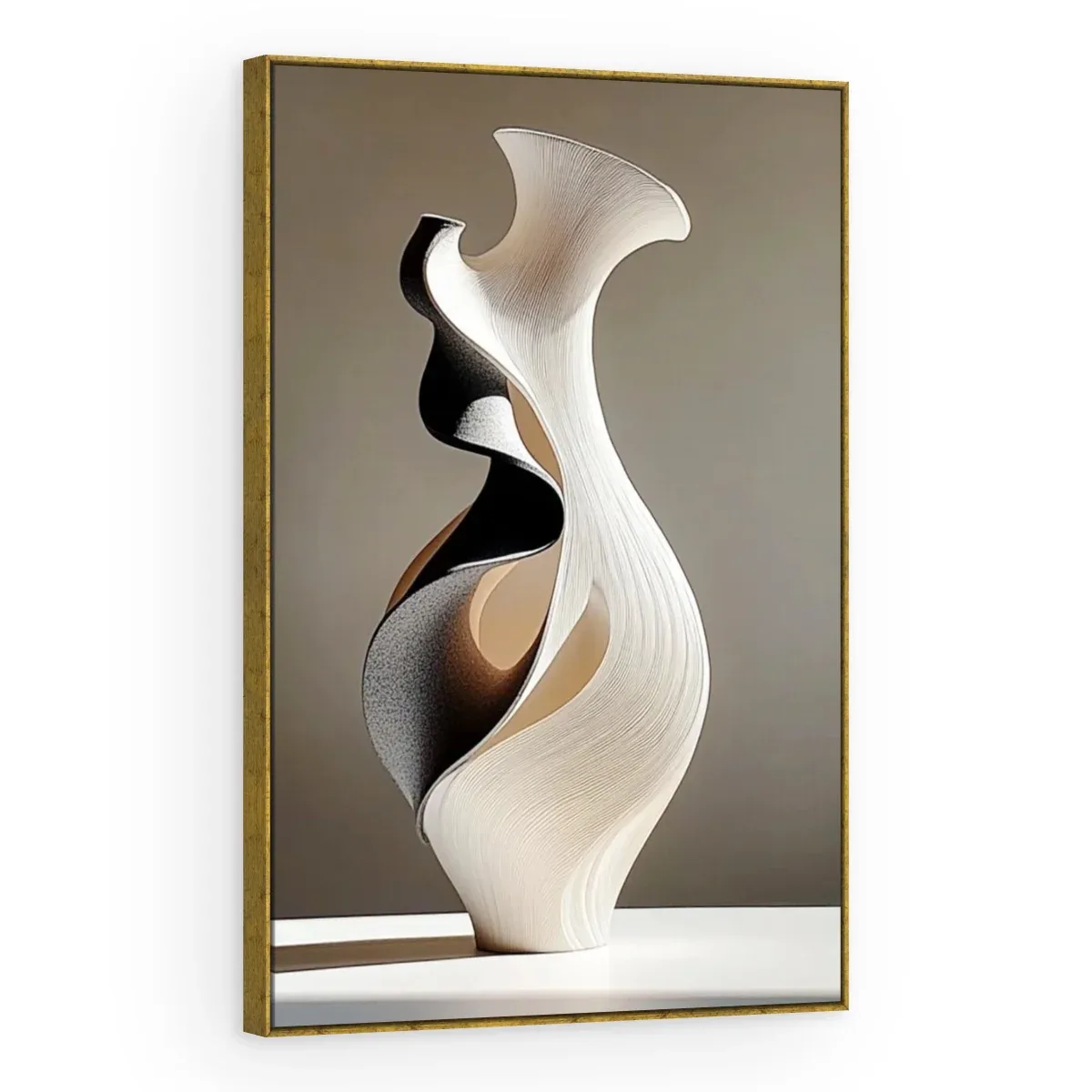 Quadro Decorativo Canvas Onda Marfim - ES0039