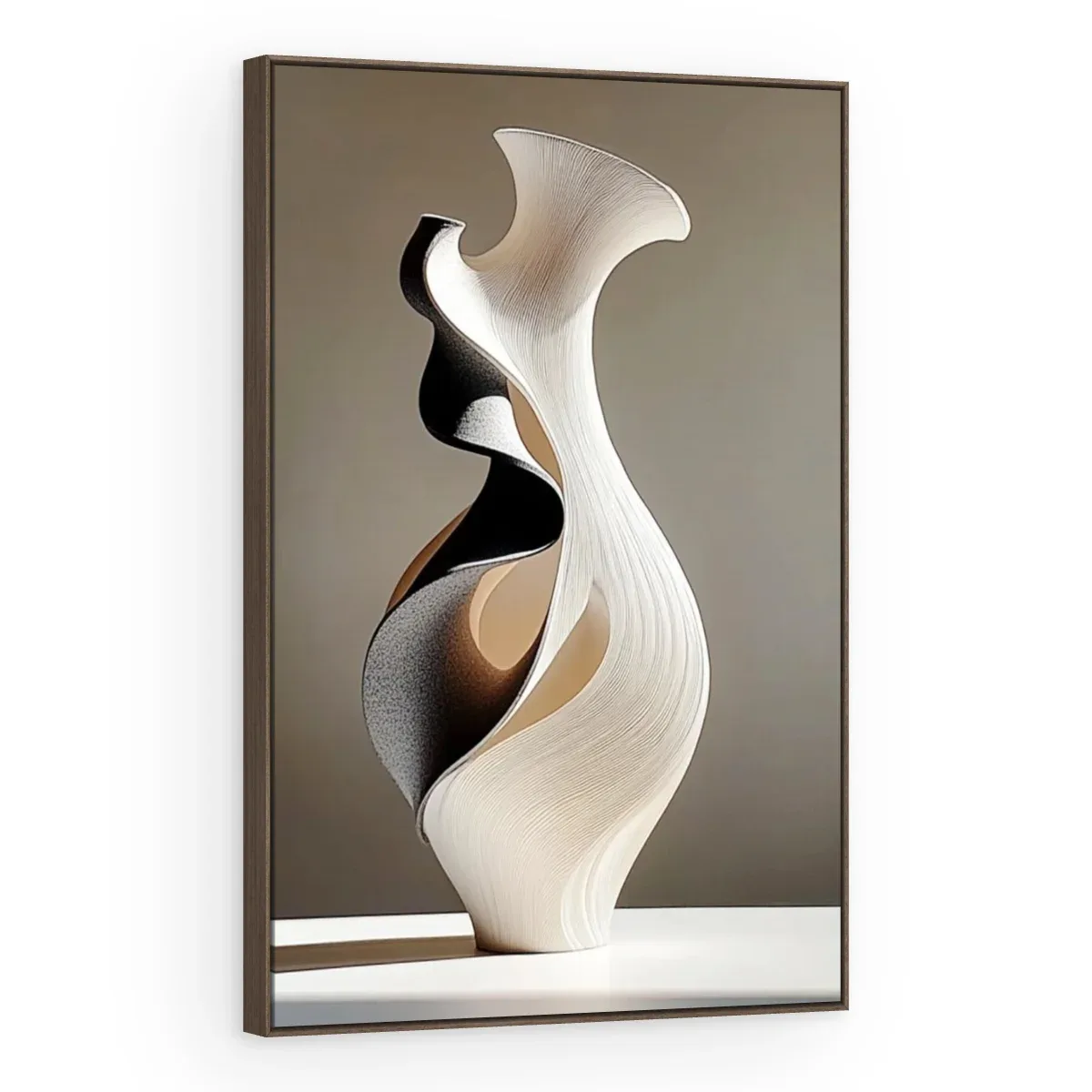 Quadro Decorativo Canvas Onda Marfim - ES0039