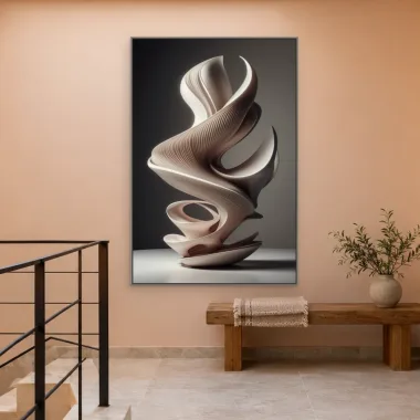 Quadro Decorativo Canvas Fita Esculpida - ES0040