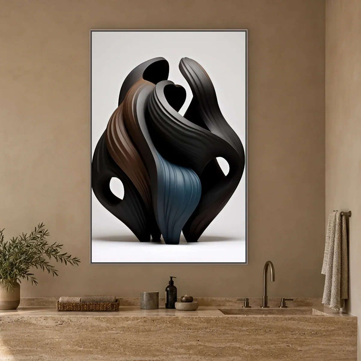 Quadro Decorativo Canvas Pétalas Negras - ES0045