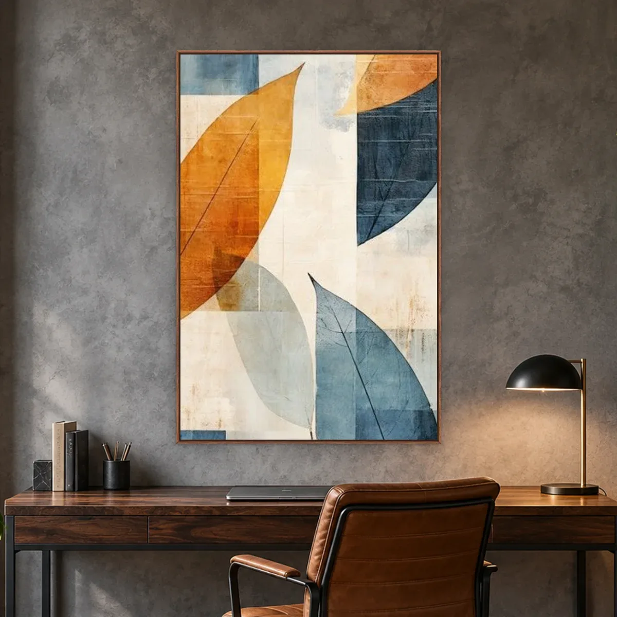 Quadro Decorativo Canvas Folhas Geométricas - FO0002
