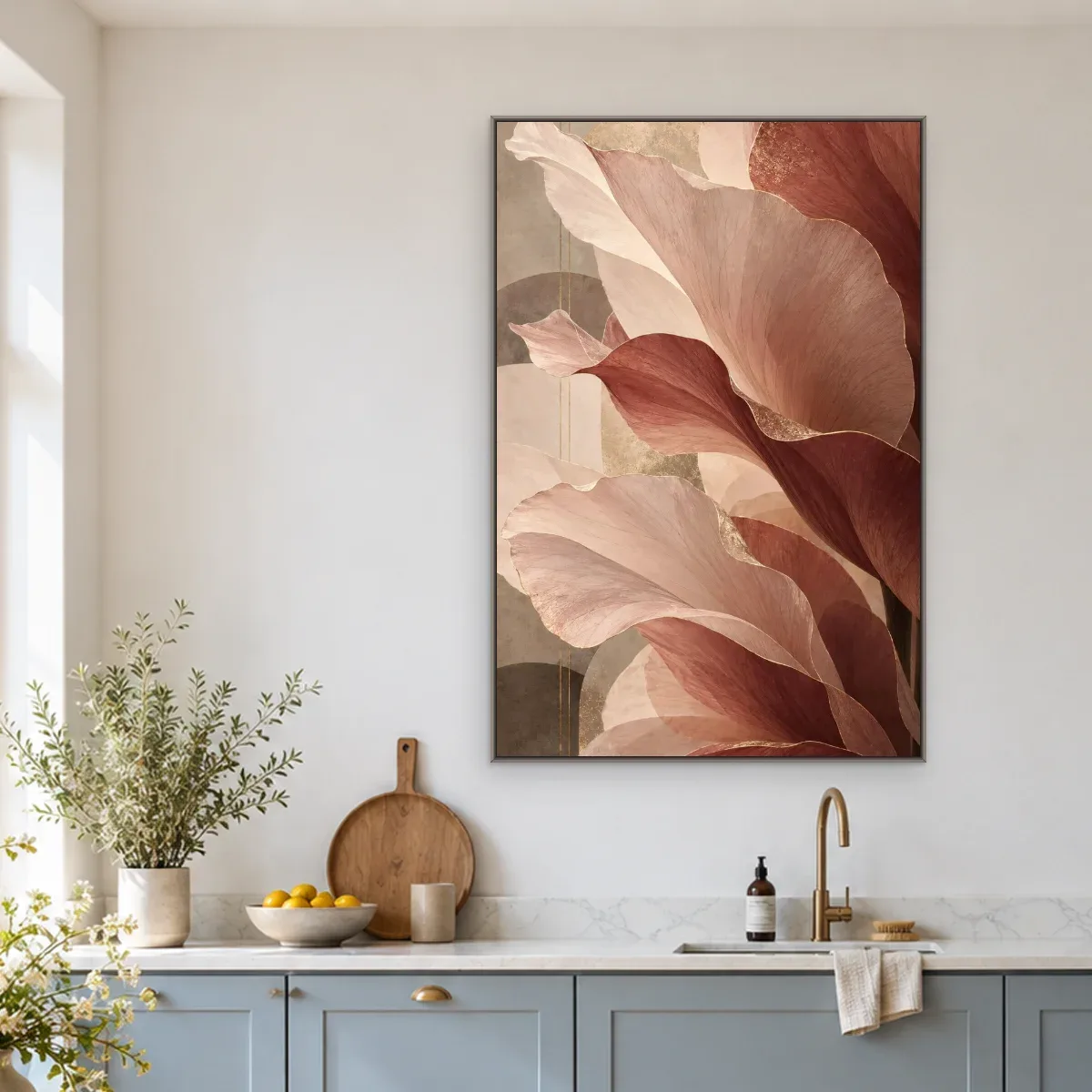 Quadro Decorativo Canvas Folhas Malva - FO0003