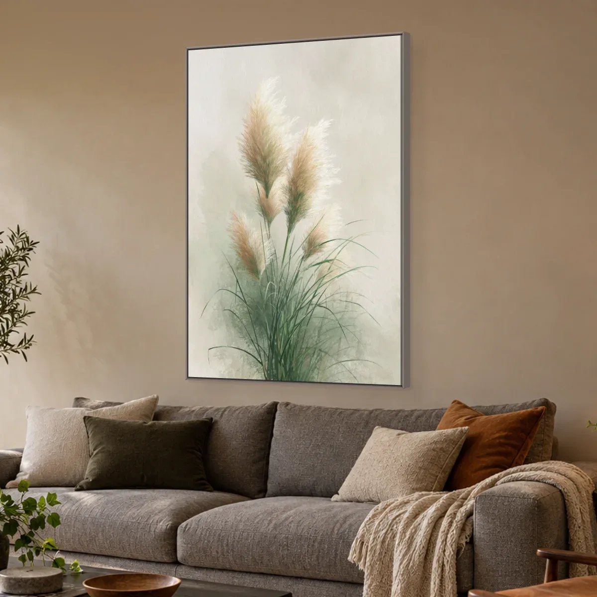 Quadro Decorativo Canvas Pampas Aquarela - FO0004