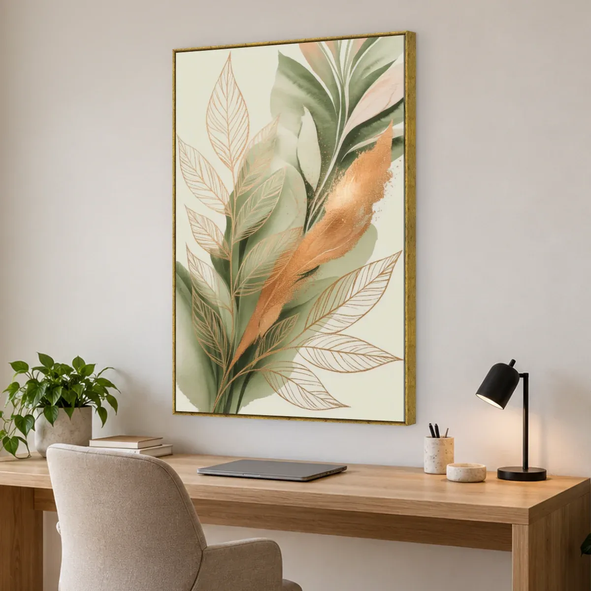 Quadro Decorativo Canvas Folhagem Sálvia - FO0005