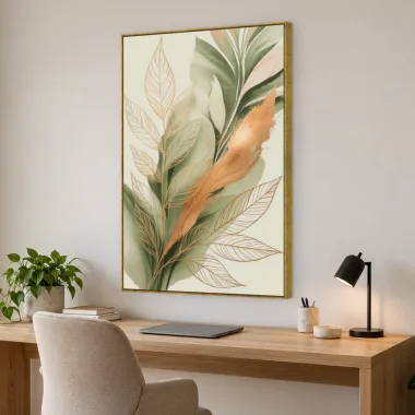 Quadro Decorativo Canvas Folhagem Sálvia - FO0005