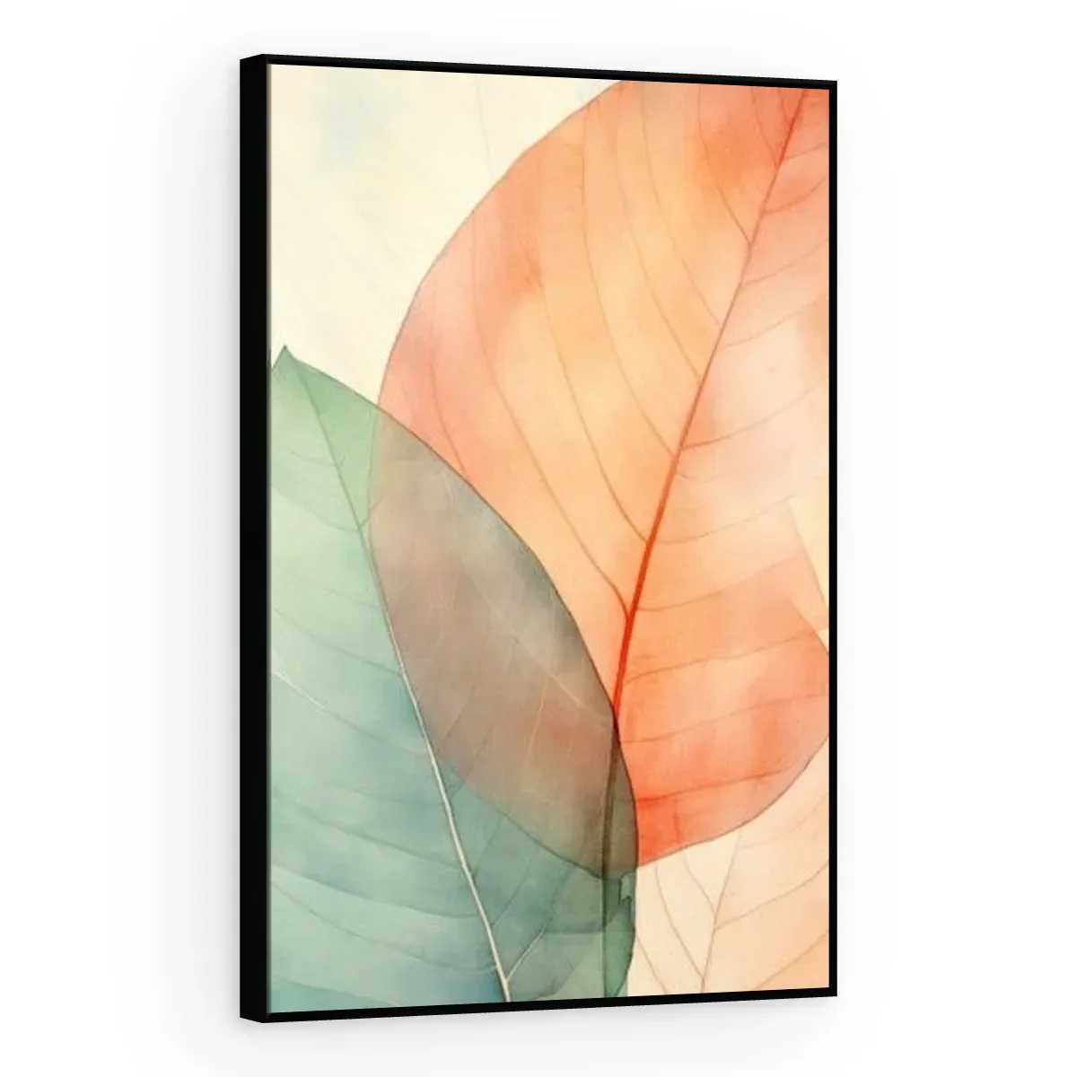Quadro Decorativo Canvas Folhas Coral - FO0006