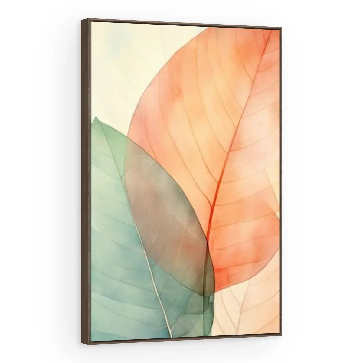 Quadro Decorativo Canvas Folhas Coral - FO0006