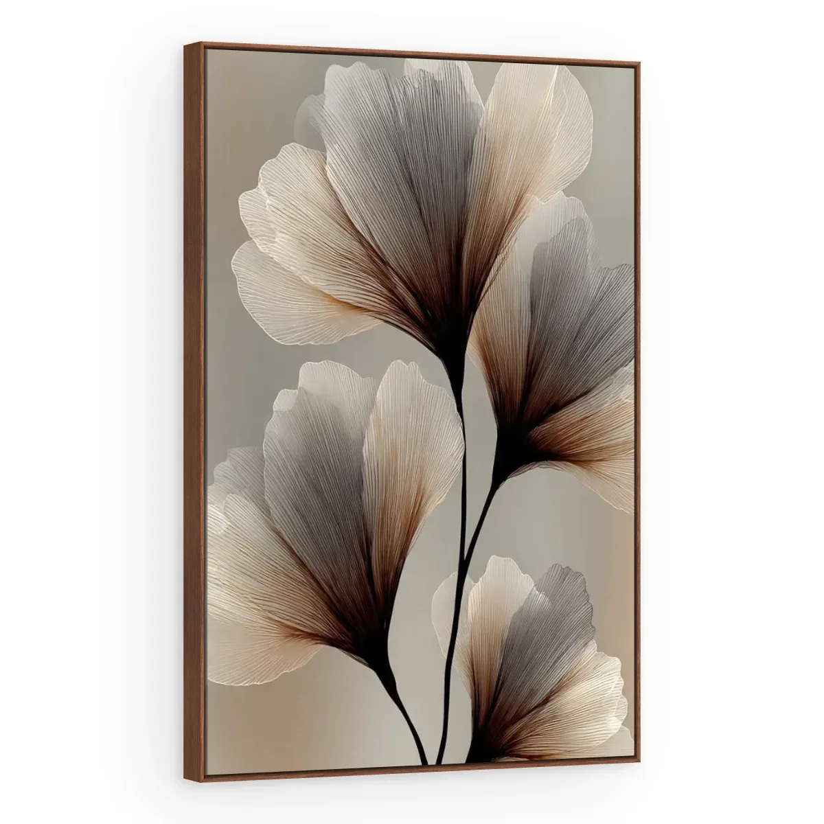 Quadro Decorativo Canvas Ginkgo Fumê - FO0007