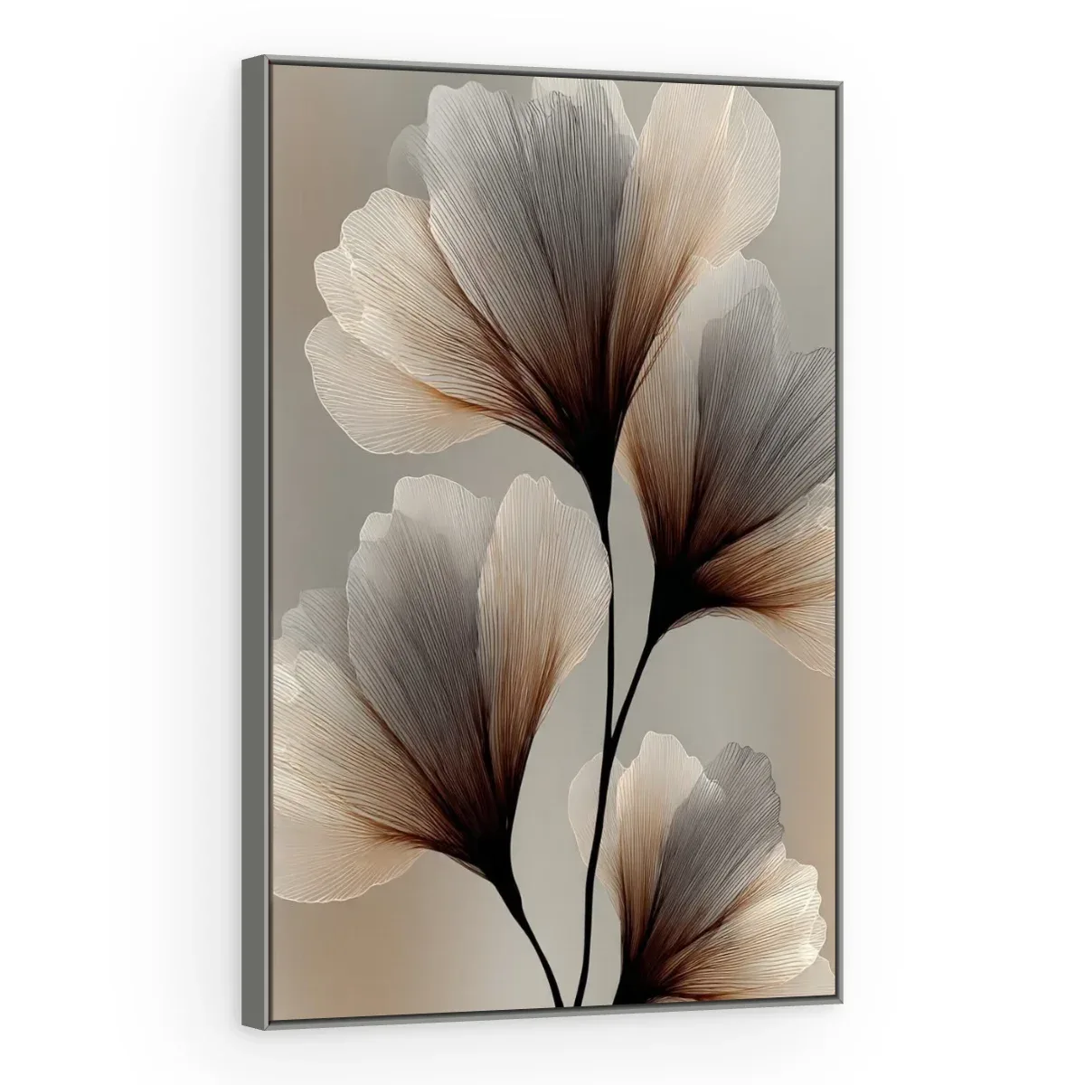 Quadro Decorativo Canvas Ginkgo Fumê - FO0007