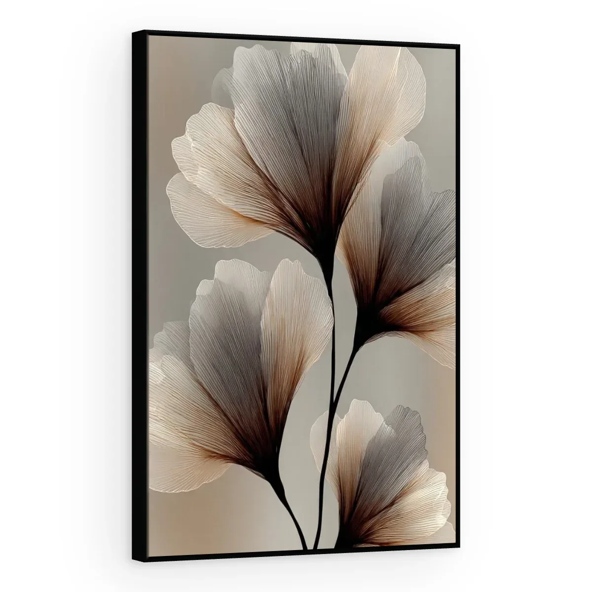 Quadro Decorativo Canvas Ginkgo Fumê - FO0007