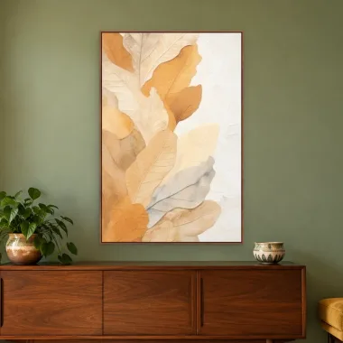 Quadro Decorativo Canvas Folhas Areia - FO0011