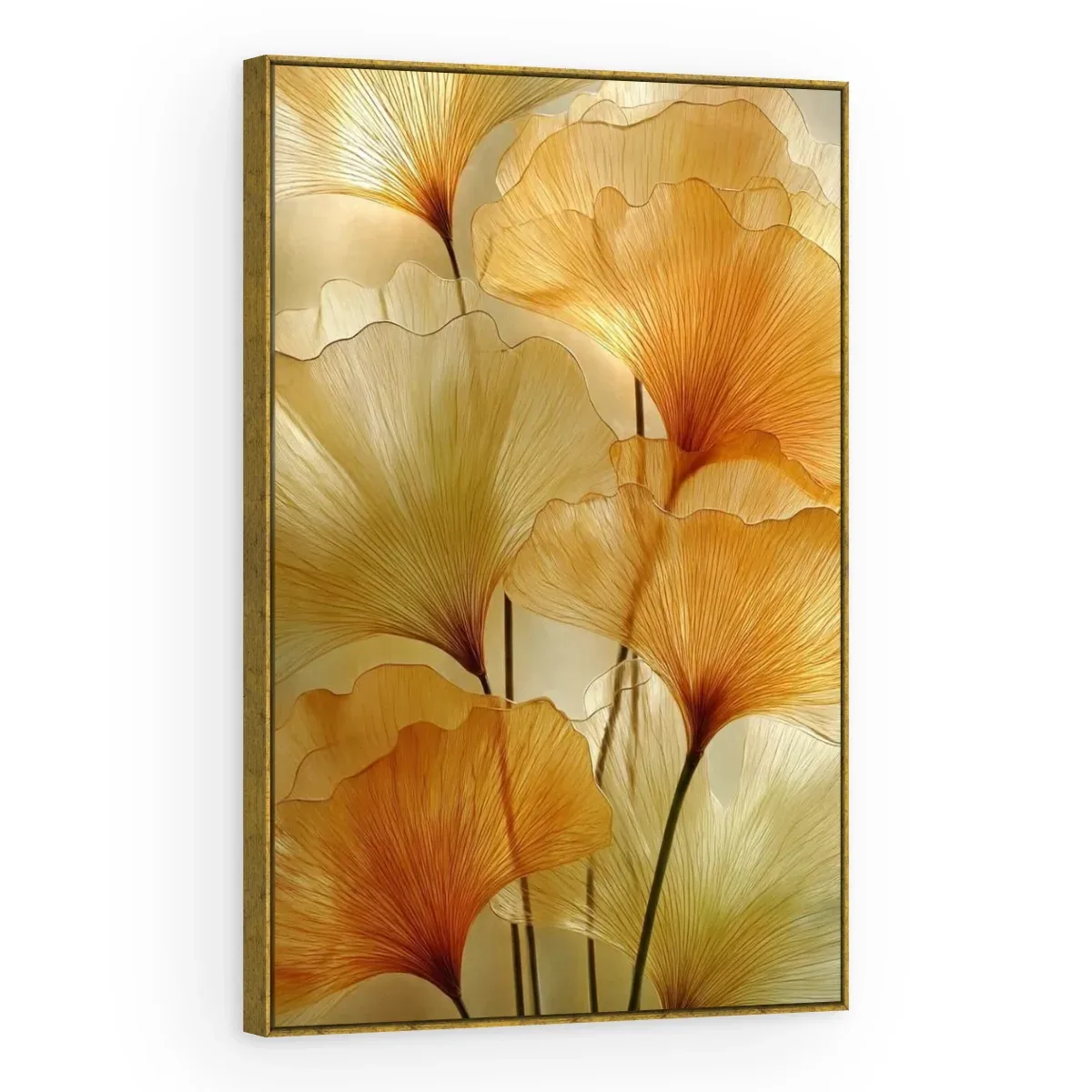 Quadro Decorativo Canvas Ginkgo Dourado - FO0012