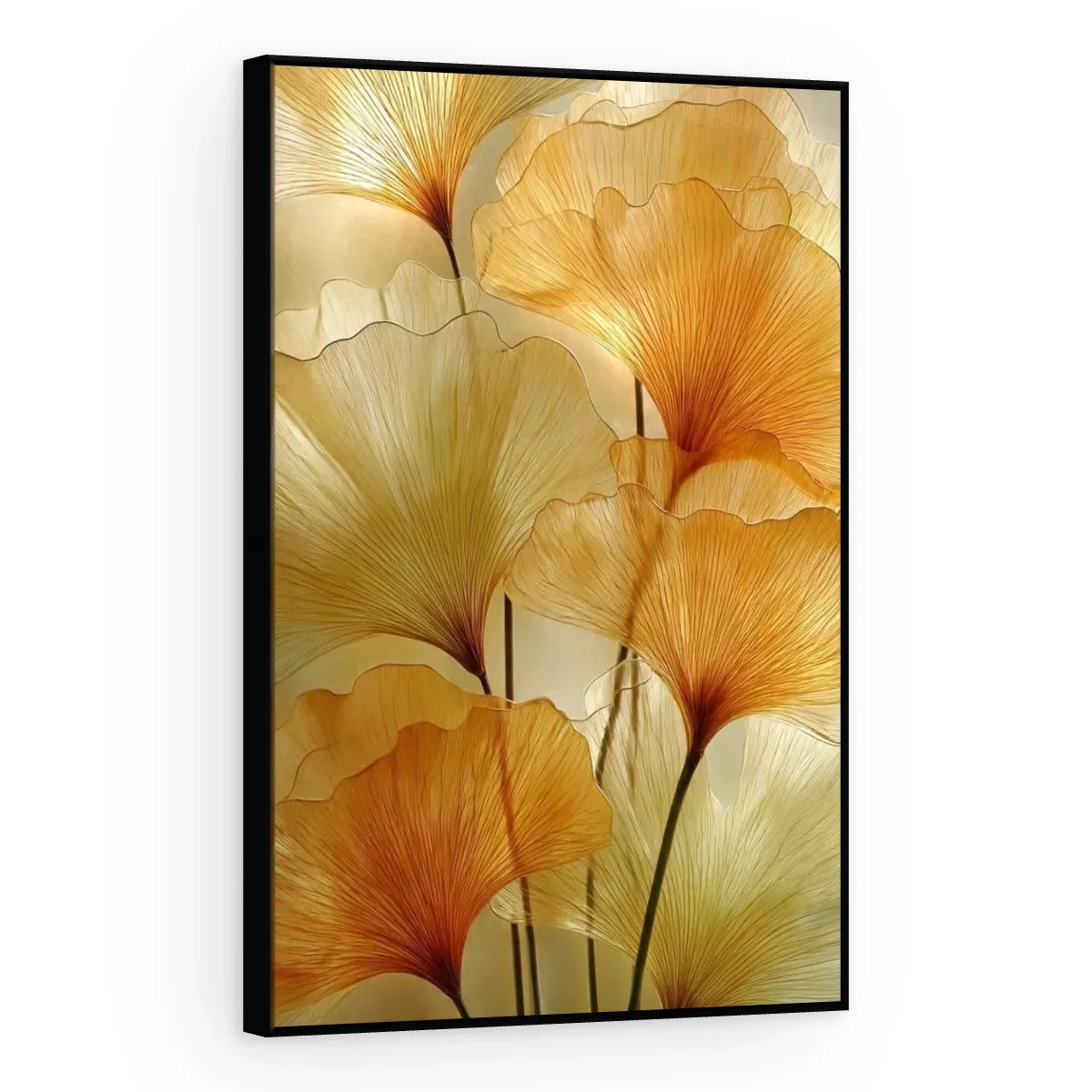 Quadro Decorativo Canvas Ginkgo Dourado - FO0012