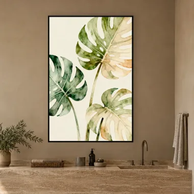 Quadro Decorativo Canvas Monstera Aquarela - FO0013