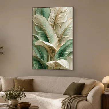Quadro Decorativo Canvas Folhagem Relevo - FO0016