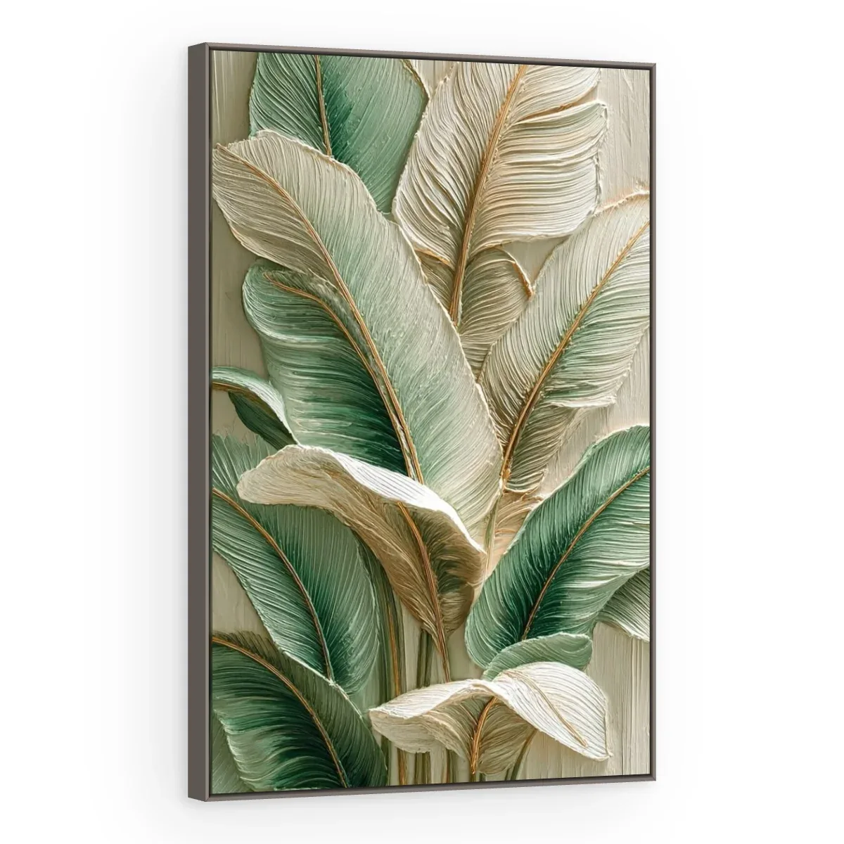 Quadro Decorativo Canvas Folhagem Relevo - FO0016