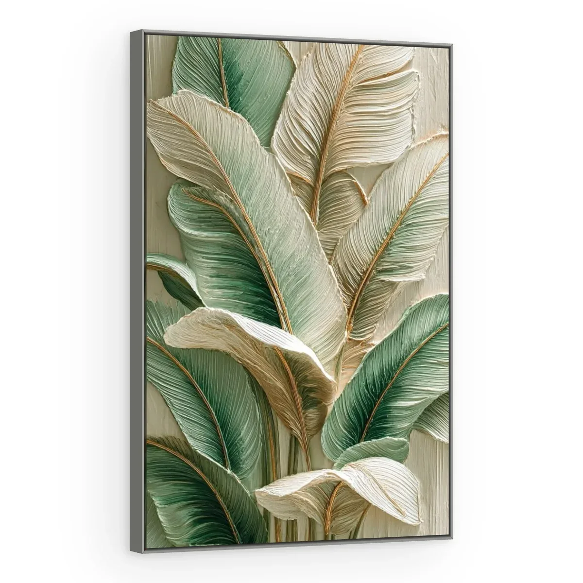 Quadro Decorativo Canvas Folhagem Relevo - FO0016