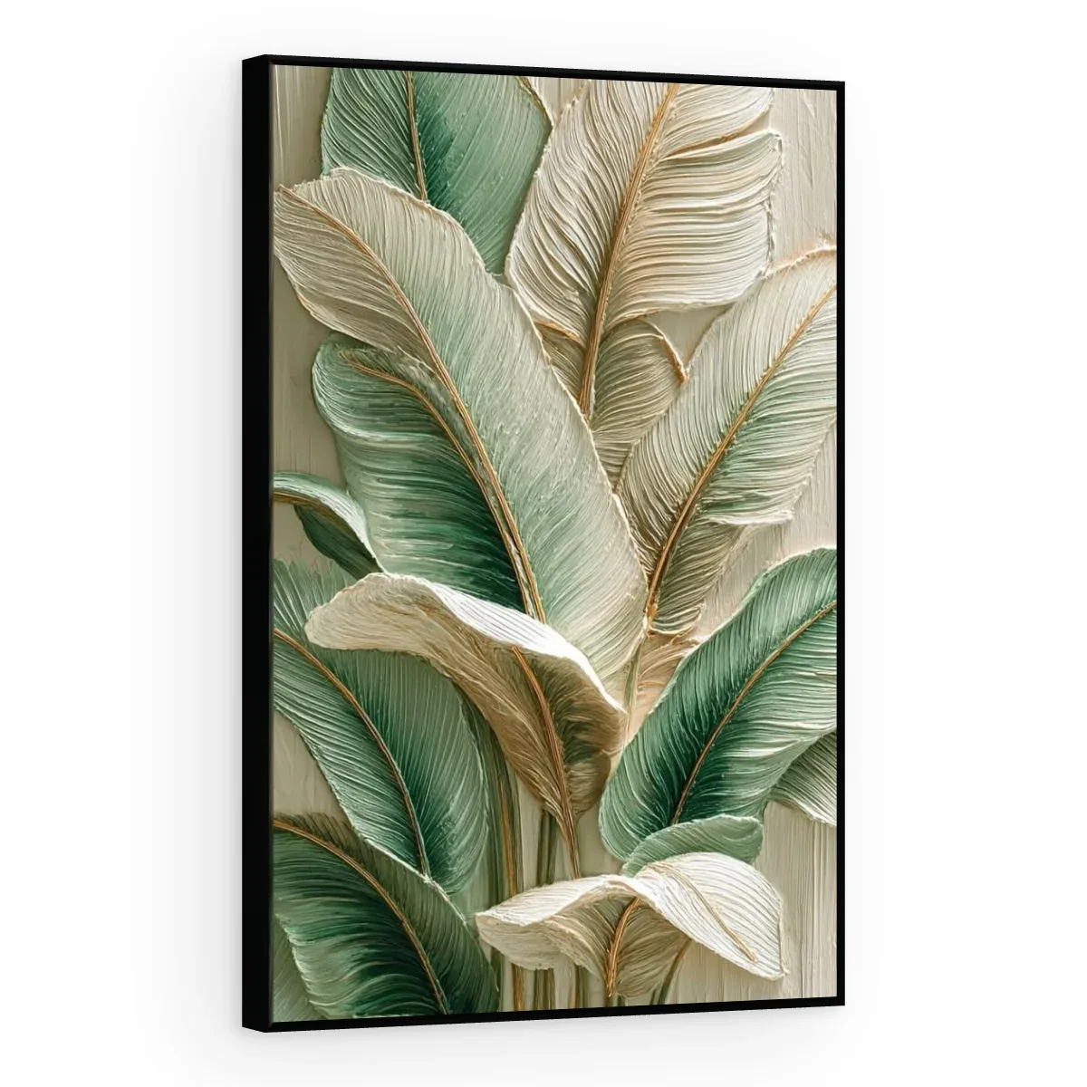 Quadro Decorativo Canvas Folhagem Relevo - FO0016