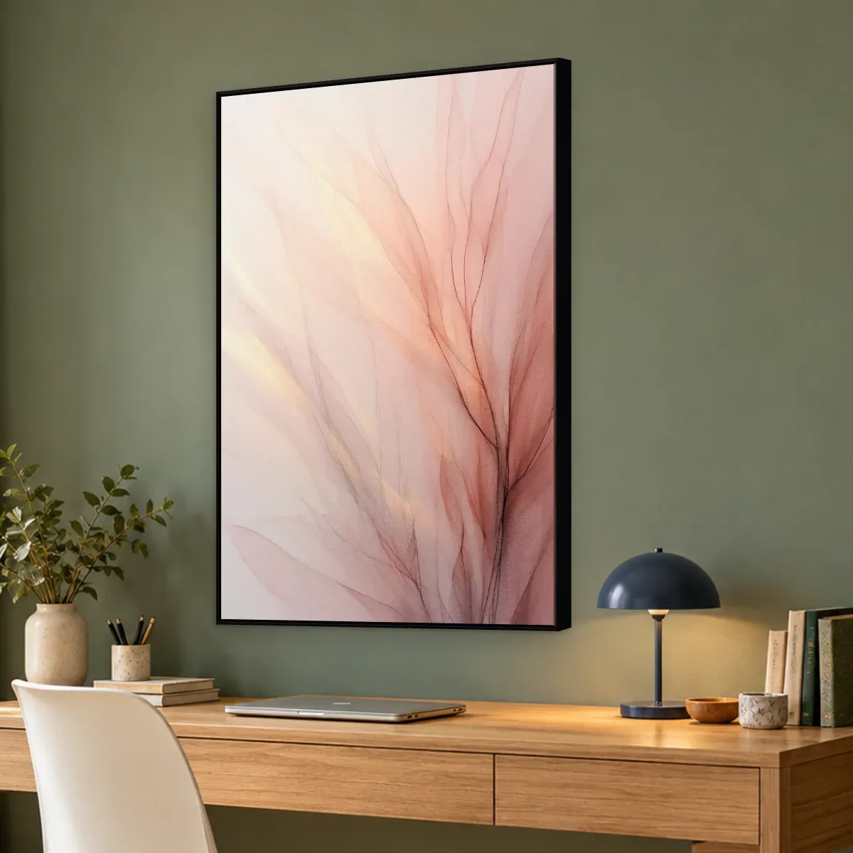 Quadro Decorativo Canvas Ramos Rosados - FO0022