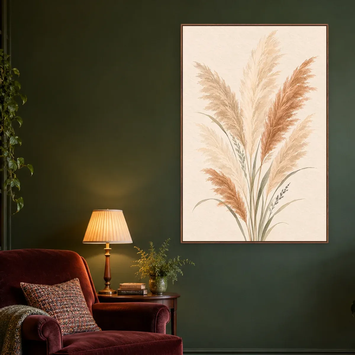 Quadro Decorativo Canvas Pampas Terracota - FO0029