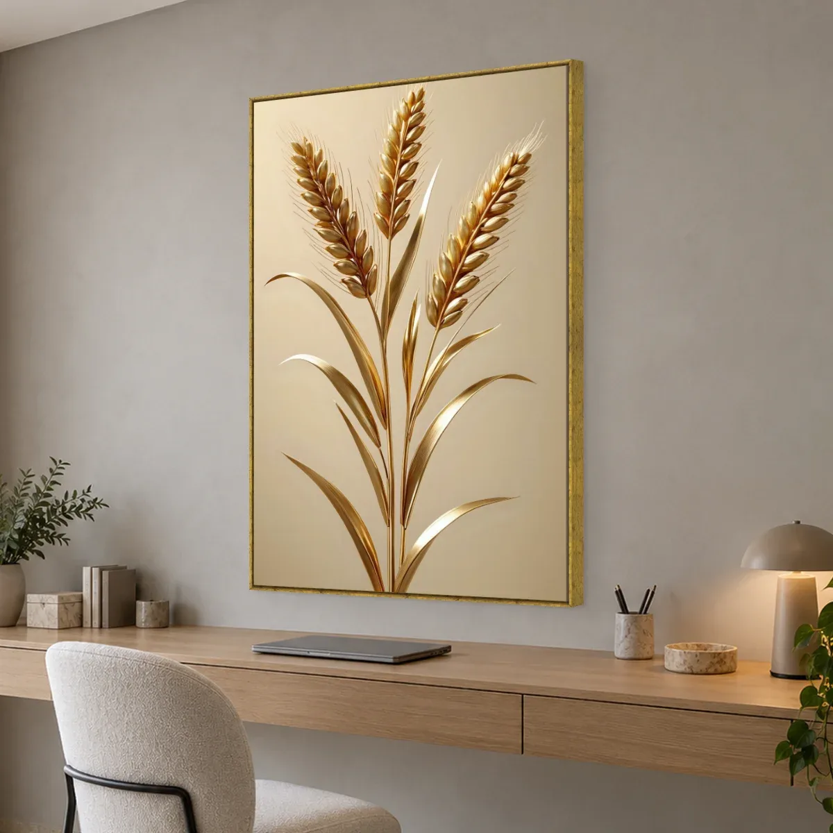 Quadro Decorativo Canvas Trigo Dourado - FO0033