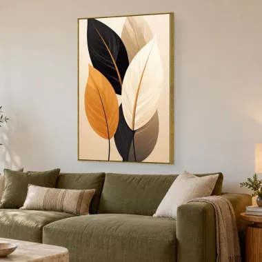 Quadro Decorativo Canvas Folhas Modernas - FO0035
