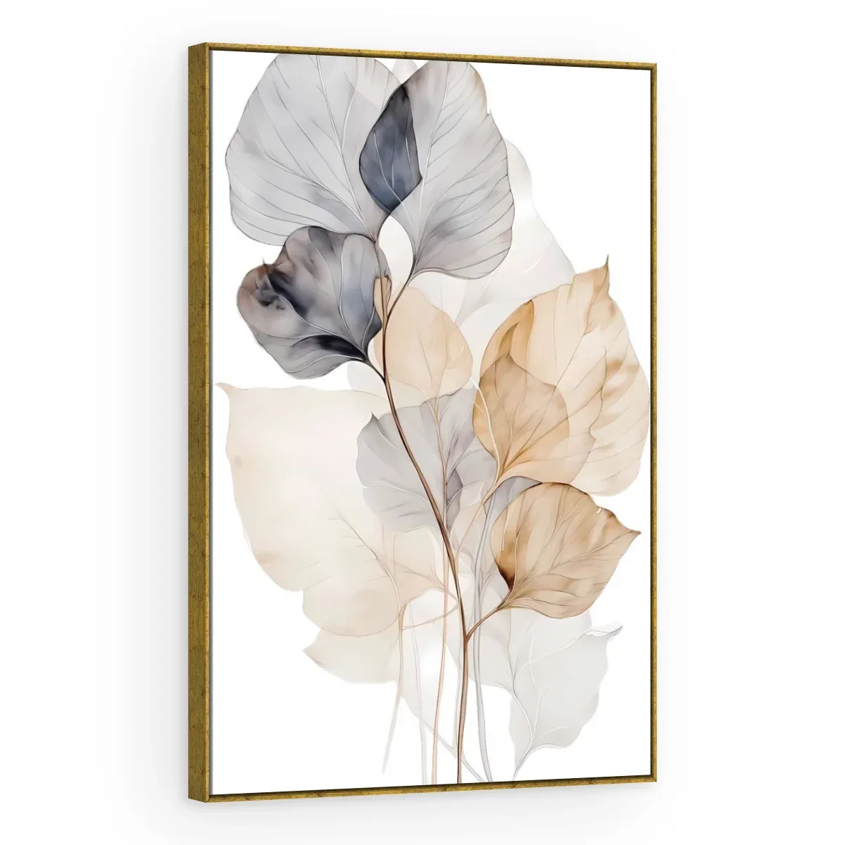 Quadro Decorativo Canvas Folhas Neutras - FO0036