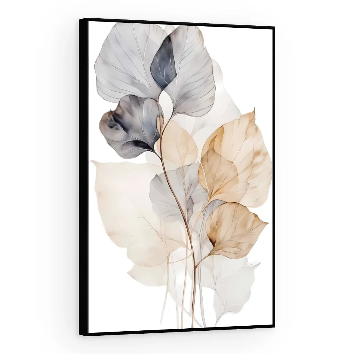 Quadro Decorativo Canvas Folhas Neutras - FO0036