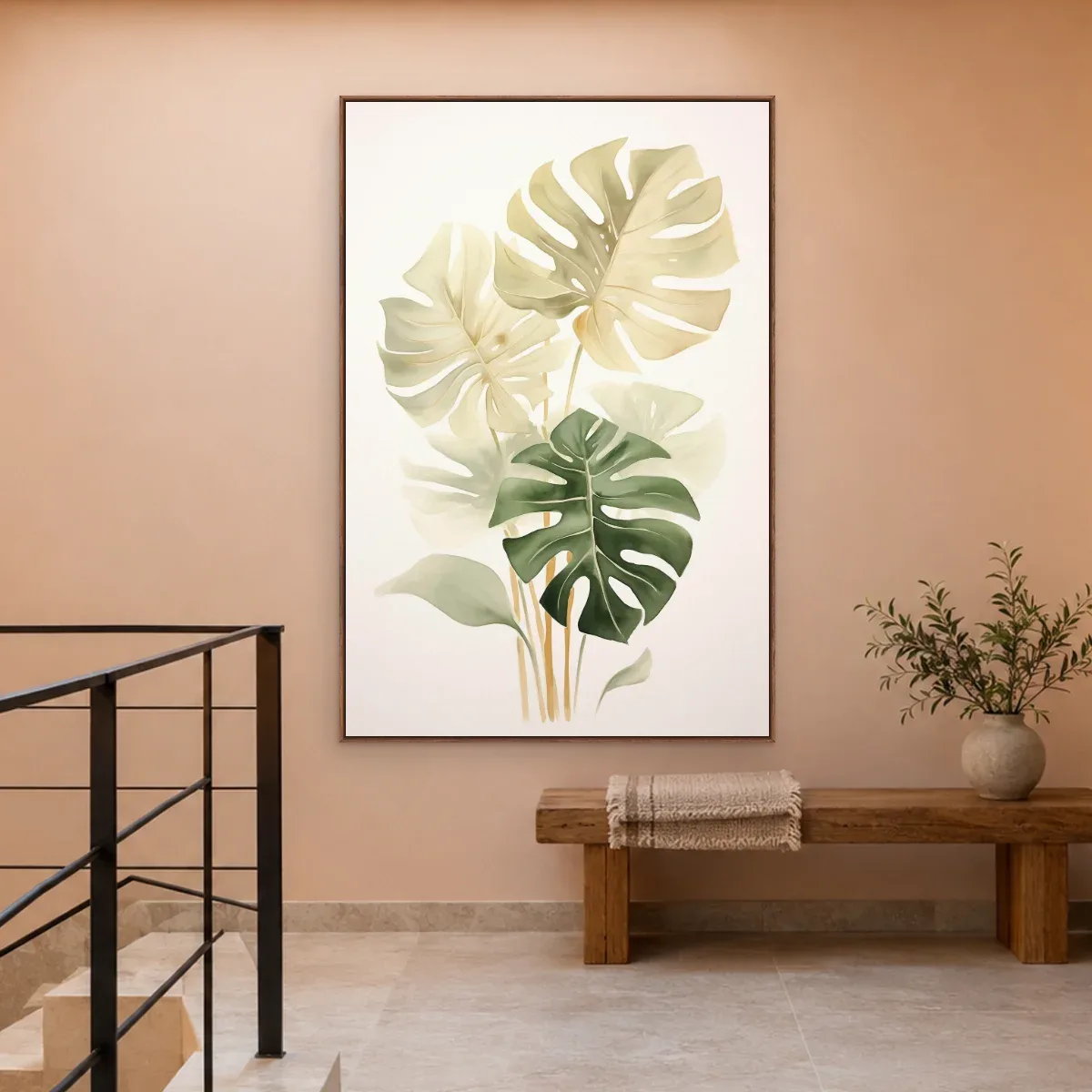 Quadro Decorativo Canvas Monstera Creme - FO0038