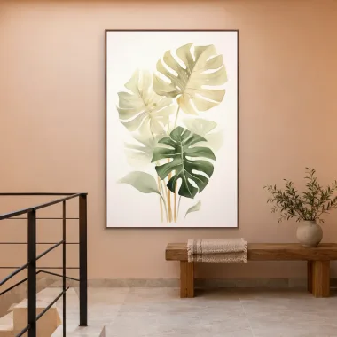 Quadro Decorativo Canvas Monstera Creme - FO0038