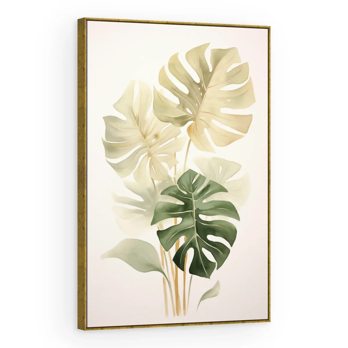 Quadro Decorativo Canvas Monstera Creme - FO0038