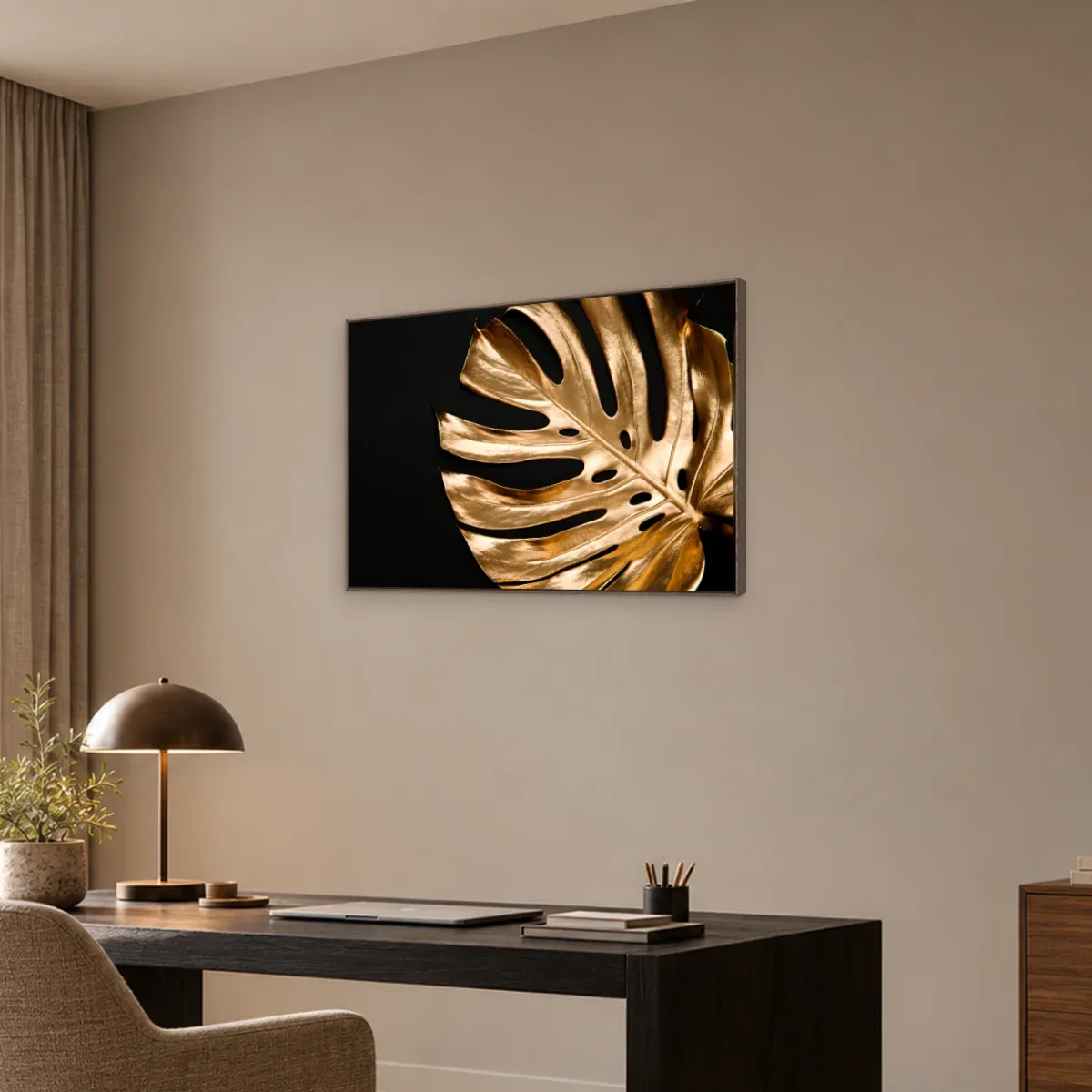 Quadro Decorativo Canvas Monstera Noturna - FO0048