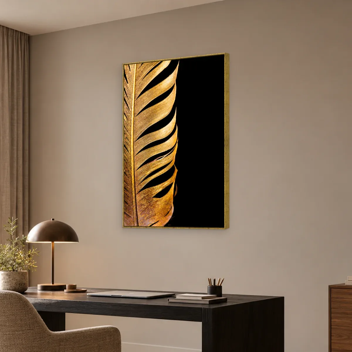 Quadro Decorativo Canvas Folha Áurea - FO0052