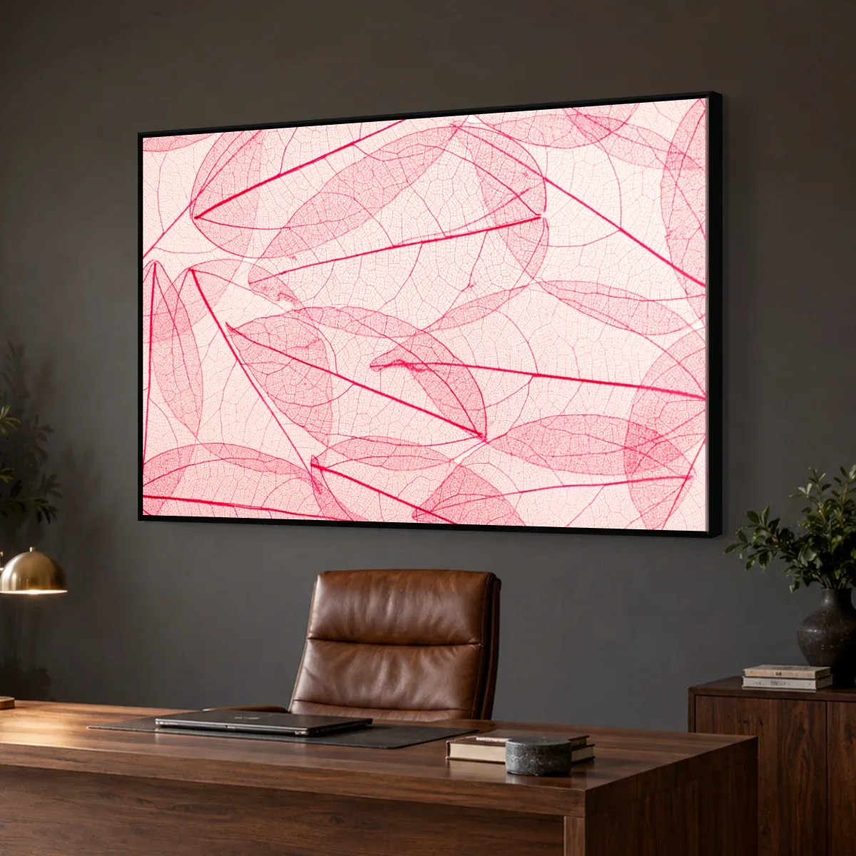 Quadro Decorativo Canvas Folhas Rendadas - FO0058