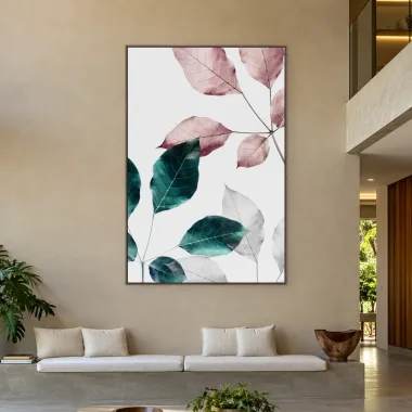 Quadro Decorativo Canvas Folhas Pastel - FO0061