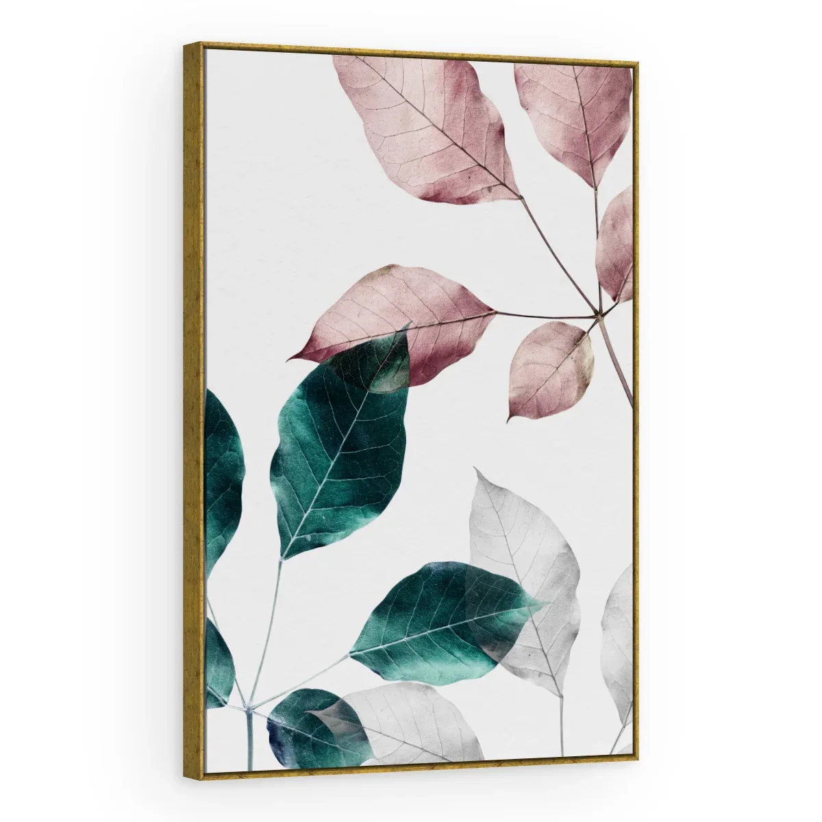 Quadro Decorativo Canvas Folhas Pastel - FO0061