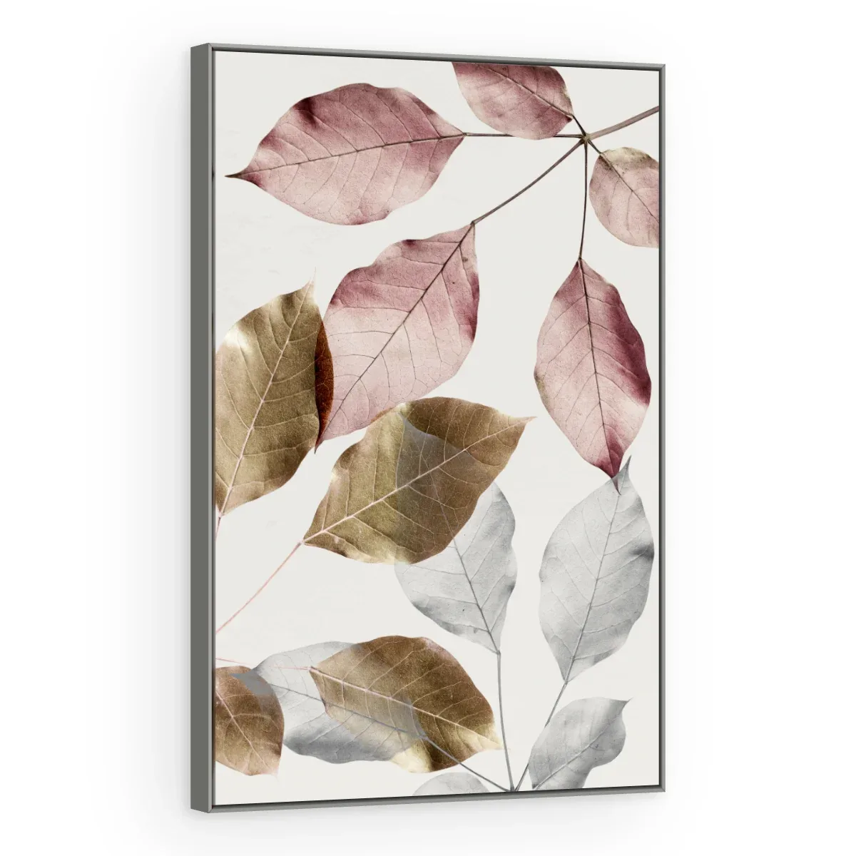 Quadro Decorativo Canvas Folhas Metálicas - FO0062