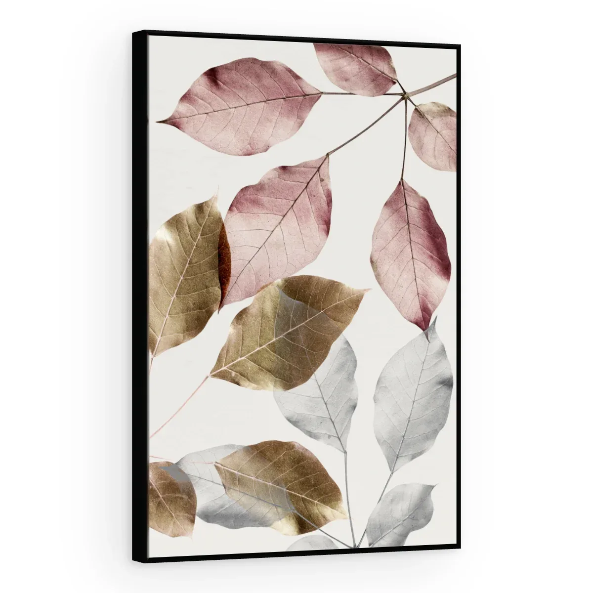 Quadro Decorativo Canvas Folhas Metálicas - FO0062