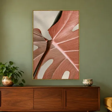 Quadro Decorativo Canvas Monstera Rosé - FO0063