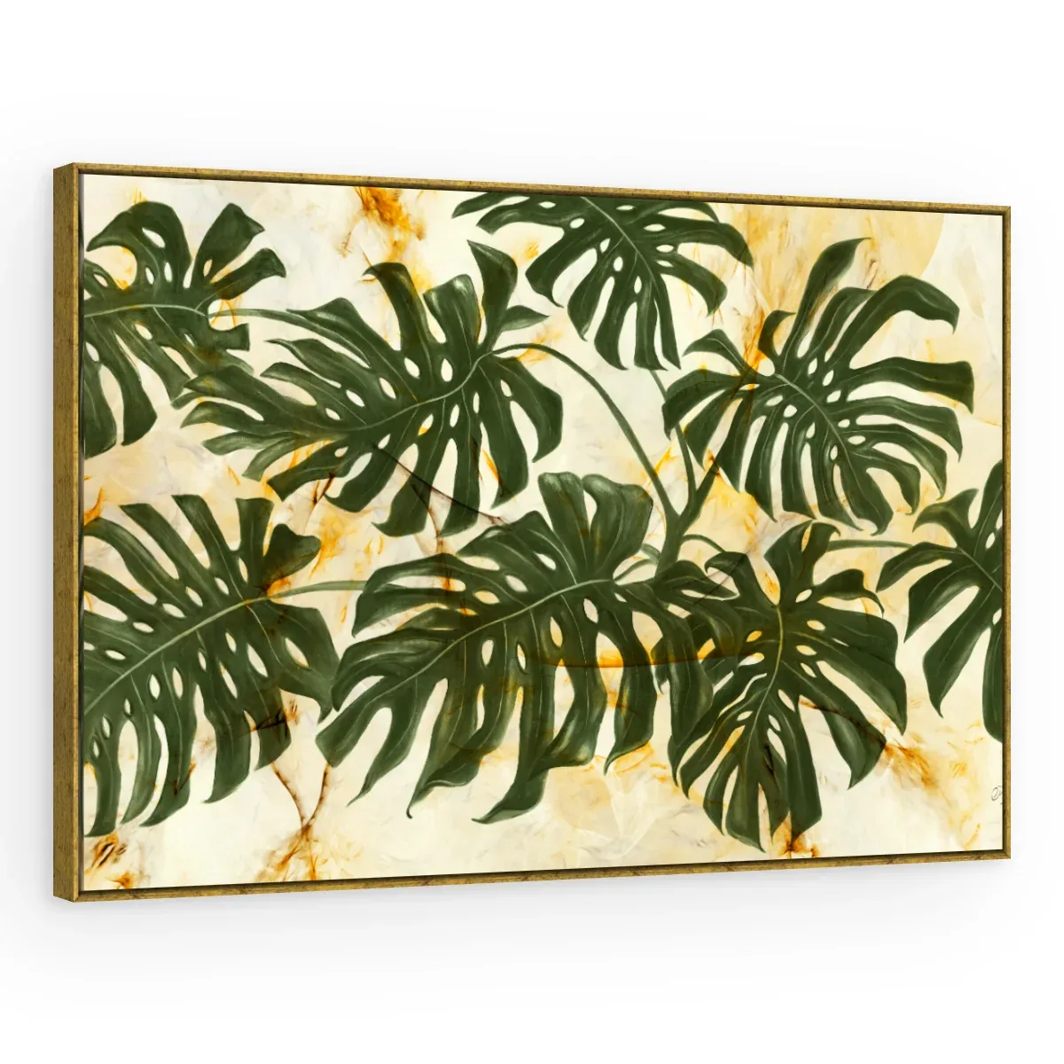 Quadro Decorativo Canvas Monstera Mármore - FO0065