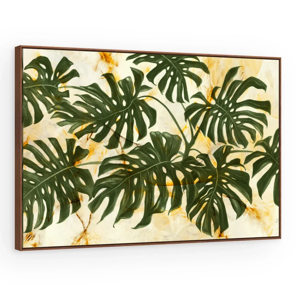 Quadro Decorativo Canvas Monstera Mármore - FO0065