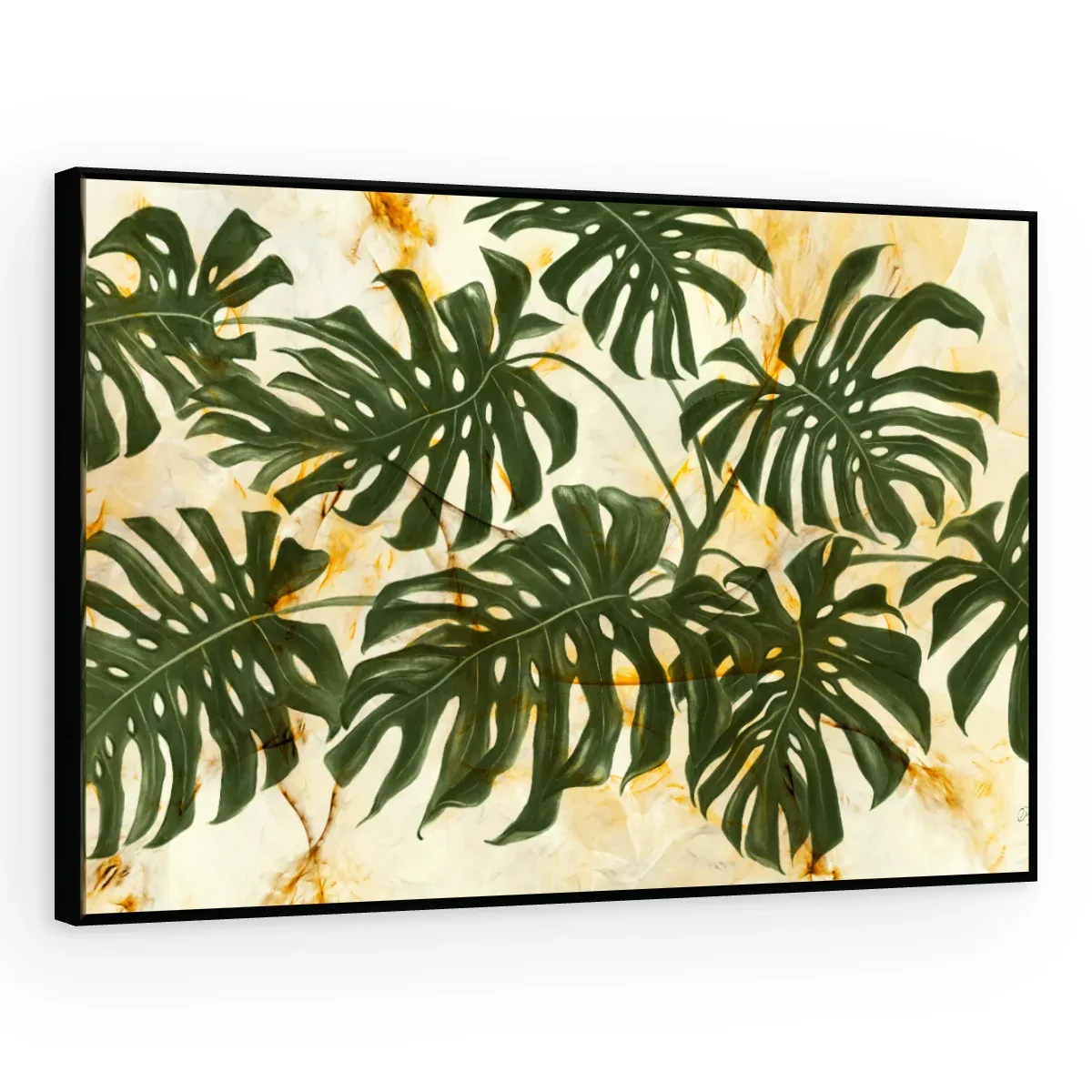 Quadro Decorativo Canvas Monstera Mármore - FO0065