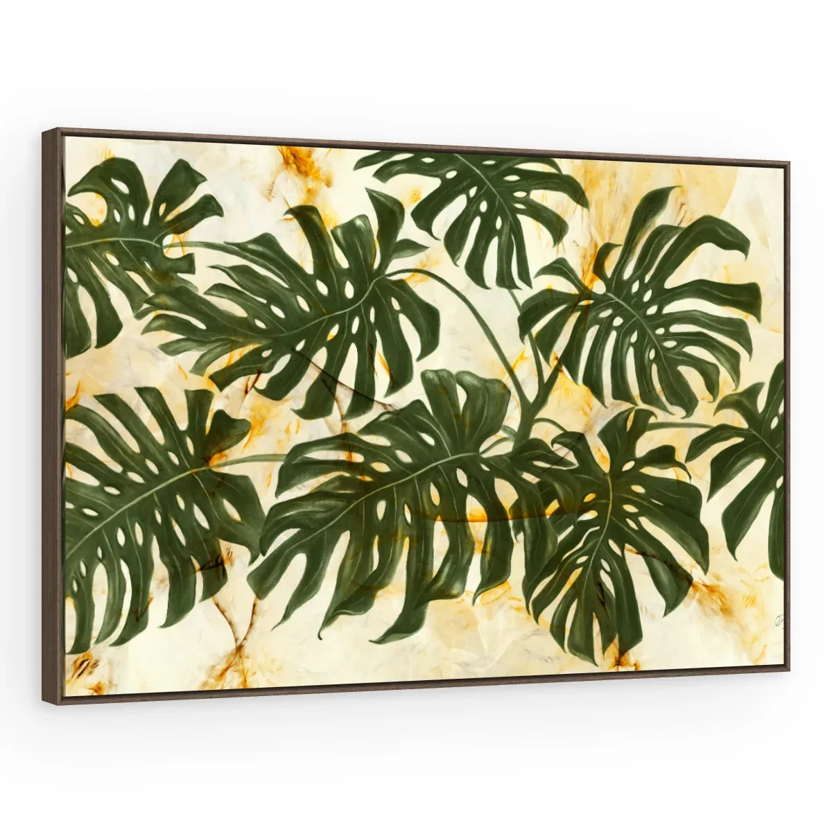 Quadro Decorativo Canvas Monstera Mármore - FO0065