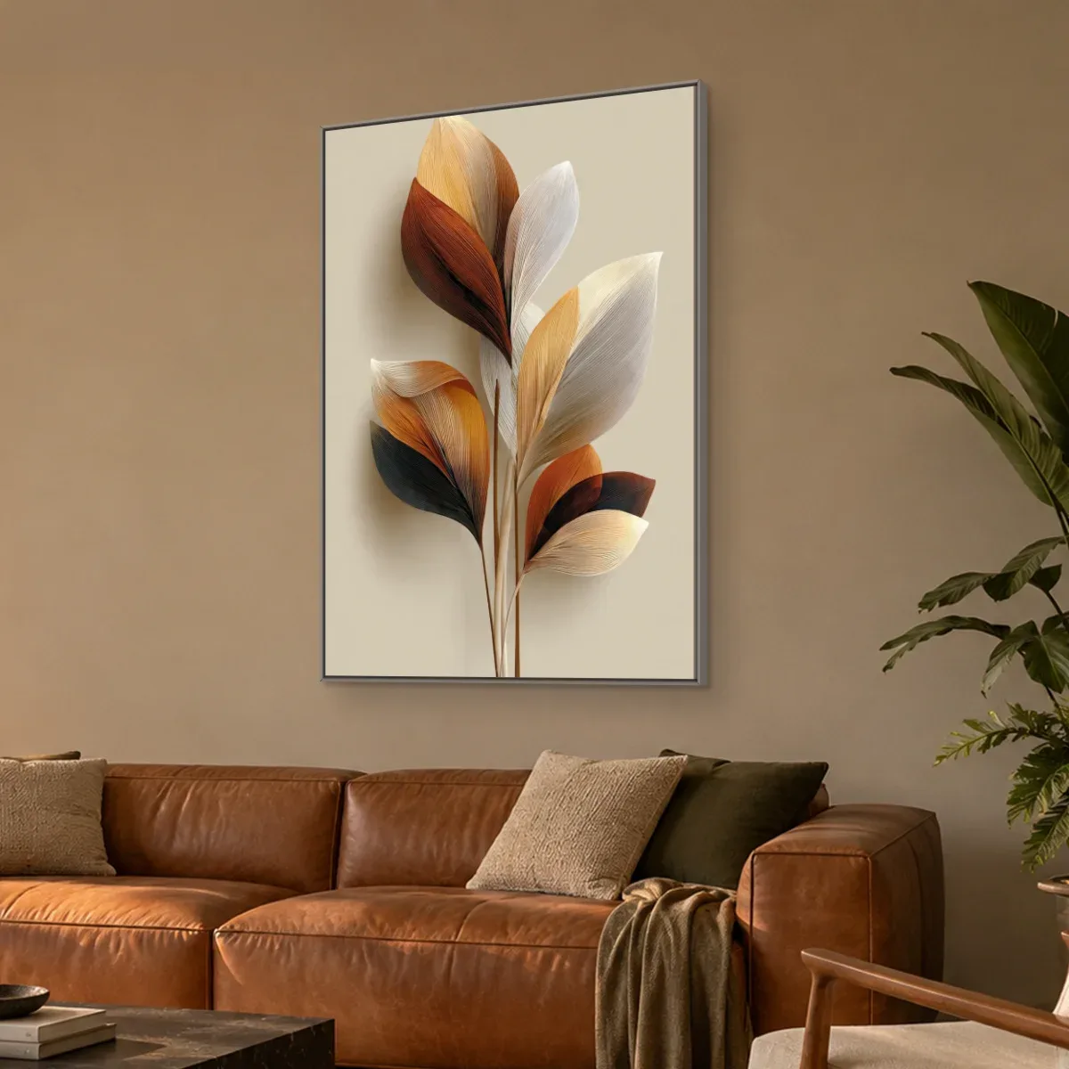 Quadro Decorativo Canvas Folhas Caramelo - FO0069