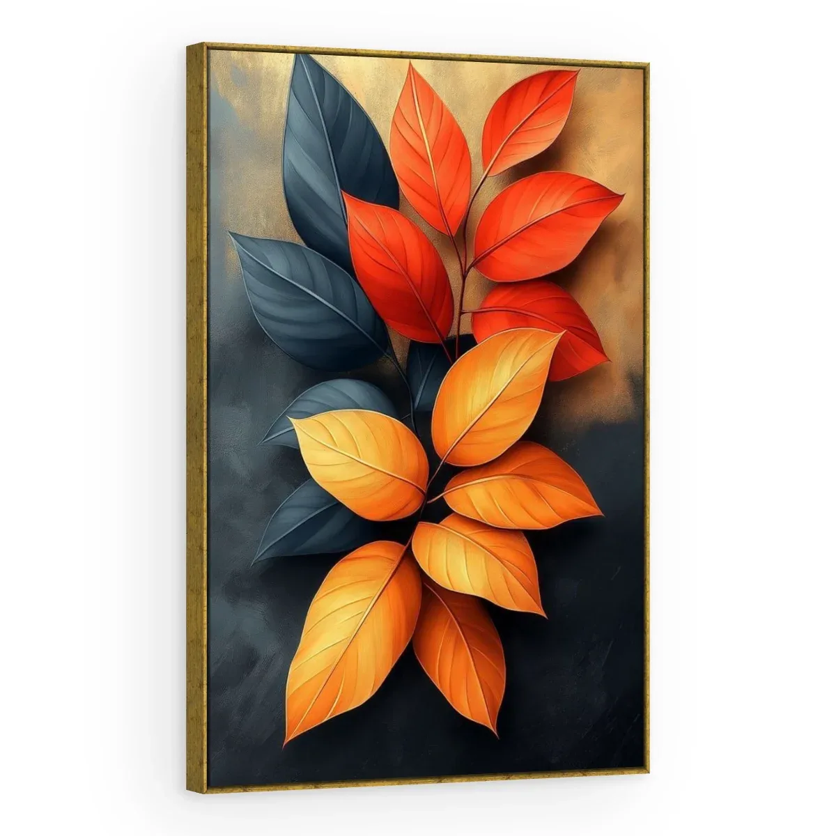 Quadro Decorativo Canvas Folhas Flamejantes - FO0070