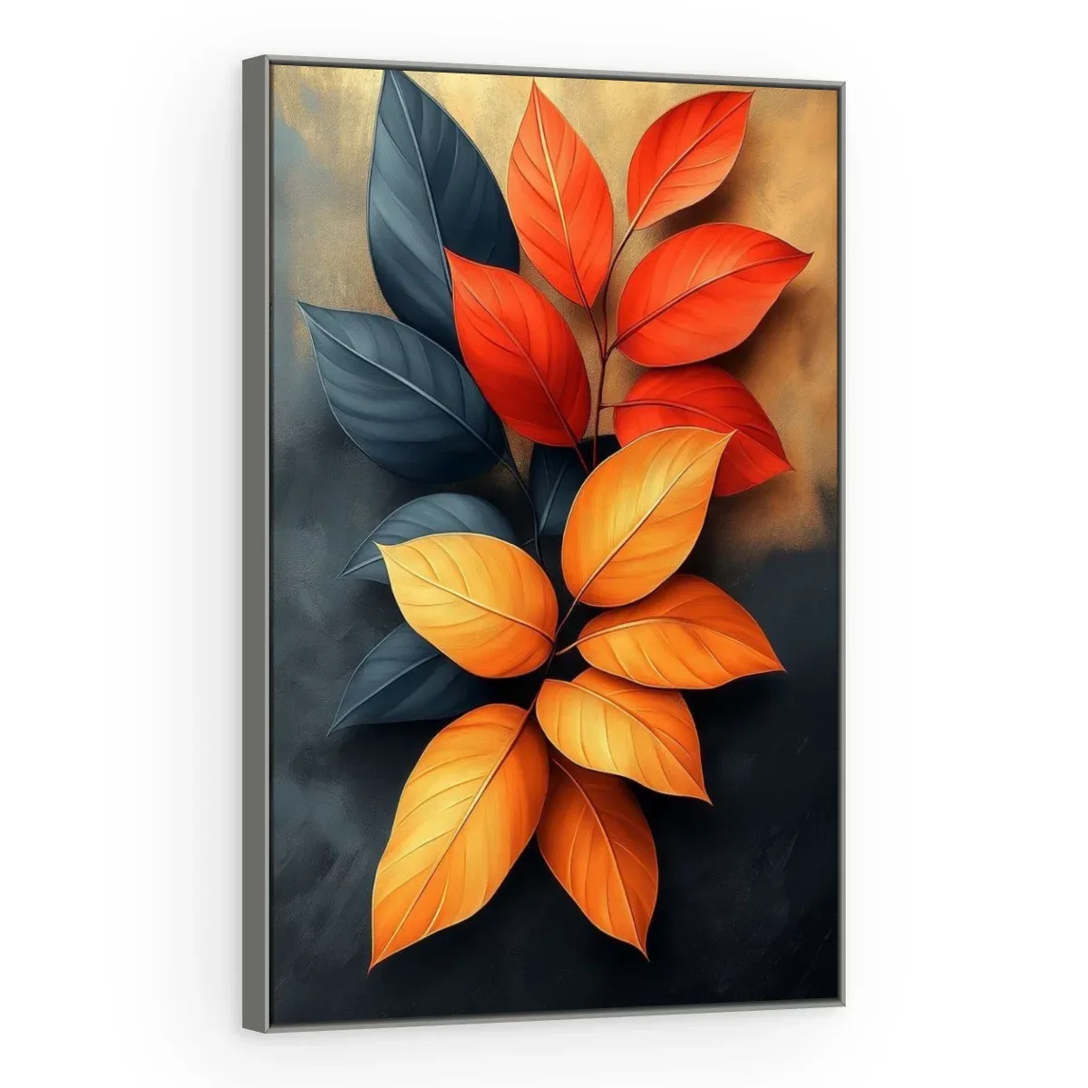 Quadro Decorativo Canvas Folhas Flamejantes - FO0070