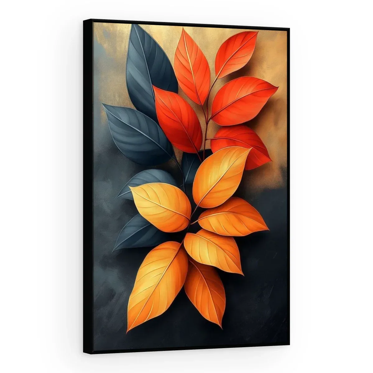 Quadro Decorativo Canvas Folhas Flamejantes - FO0070